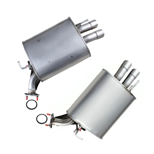 Exhaust Pair of Muffler Compatible for 2006-2010 Infiniti M35 3.5L | 2006-2010 Infiniti M45 4.5L | Stainless Steel | Northeastern Exhaust | Free Gaskets Included | Automotive Replacement Part