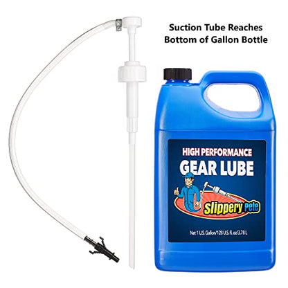 Slippery Pete - Fluid Pump for Wide-Mouth Quart Bottles - 8cc per Pump Stroke and 3rd Hand Adapter, Transfer Gear Oil, Transmission and Differential Fluid (38mm) - size: 38mm