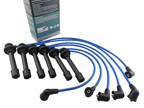 High Performance Racing Spark Plug Wire Set Compatible with Chrysler Cirrus Sebring Dodge Avenger Stratus Mitsubishi Eclipse Galant V6 3.0L 2.5L 1995-2005