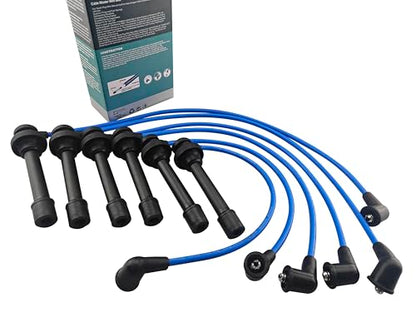 High Performance Racing Spark Plug Wire Set Compatible with Chrysler Cirrus Sebring Dodge Avenger Stratus Mitsubishi Eclipse Galant V6 3.0L 2.5L 1995-2005