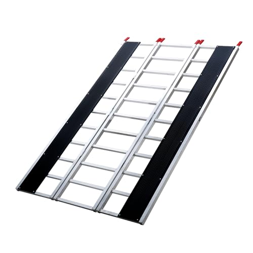 VEVOR Snowmobile Loading Ramp 85" x 54" Aluminum Foldable Ramps, 1500 LBS Capacity Loading Ramps for Motorcycle/Dirt Bike/Trailer/ATV/UTV/Garden Tractor/Lawn Mower - size: 1500 lbs