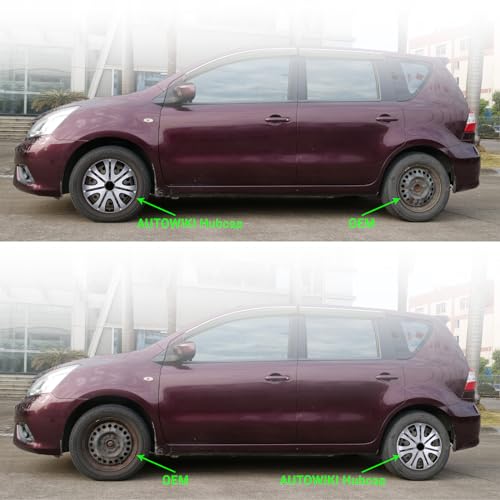 15inch Wheel Guards – (4 Pack) Hubcaps for Car Wheel Covers - color: 5082-Silver & Black-15