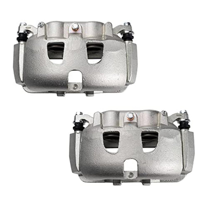 TRQ Front Driver and Passenger Side Brake Caliper Set Caliper Brackets - style: CLA32434