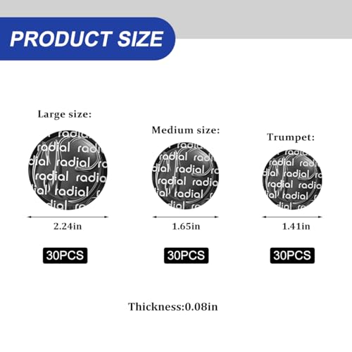Bittwee 90PCS Tire Repair Patch Kit Rubber Tubeless Inner Tube Repair - size: 90PCS