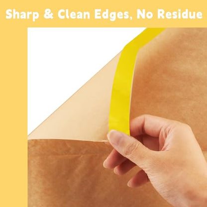 Painter's Pre-Taped Masking Paper and Masking Tape in one Kraft Paper Roll 8 Pack 12" x 65 Feet(Each roll) Total 520 feet Paper is PRE-Folded