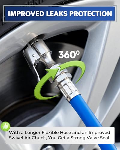 Tire Inflator with Pressure Gauge — Air Chuck with Gauge for Air Compressor - size: Standard (Gauge/Accs.)