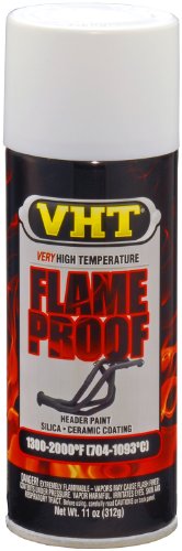 VHT SP118-6PK Flameproof Coating Very High Heat Spray Paint Primer – White – 11 oz Aerosol Can, Pack of 6