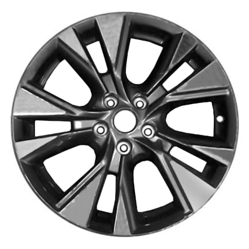 18x7.5 Aluminum Wheel Rim 5 V-Spoke Machined and Medium Charcoal - Factory Restored Compatible With Nissan Murano 2015-2016 - Exact Fit - Direct Replacement