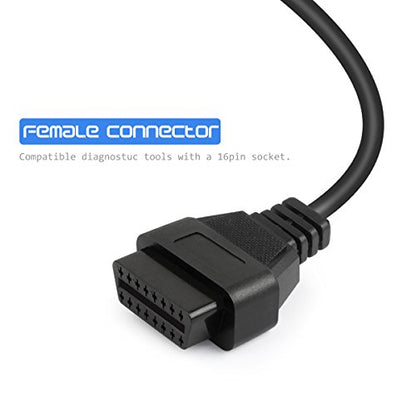 FOXWELL OBD2 OBD II 16Pin Male to Female Diagnostic Extension Convert Cable Adapter 1m/ 39inch
