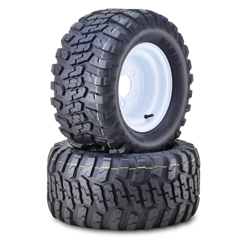 WANDA Golf Cart ATV Tire Wheel 20X10-10 4-Ply with 4X4" White Rim-14054,PK2 - color: White, size: 22X10-10
