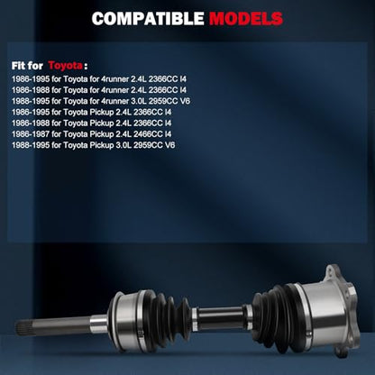 CCIYU CV Axle Shaft Assembly for Toyota 4Runner / Pickup 1986-1995 - size: 16-1802