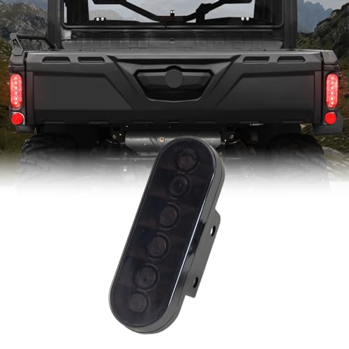 A & UTV PRO 1PCS LED Tail Lights for 2016-2025 Can Am Defender HD5 HD8 HD9 HD10 MAX Accessories Rear Brake Stop Lights Assembly Replace OEM #710004257, Smoked 1PCS
