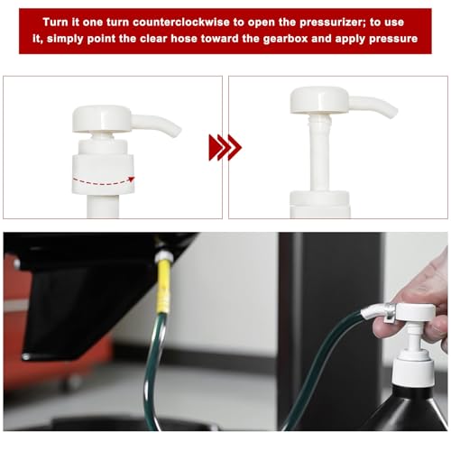 Sun Walker Fluid Pump for Quart Bottles, 4cc Per Stroke Manual Transmission Fluid Pump with Flexible Hose, Lower Unit Gear Oil Extractor Kit for Car Marine Boat, Car Accessories