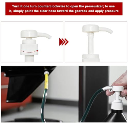 Sun Walker Fluid Pump for Quart Bottles, 4cc Per Stroke Manual Transmission Fluid Pump with Flexible Hose, Lower Unit Gear Oil Extractor Kit for Car Marine Boat, Car Accessories