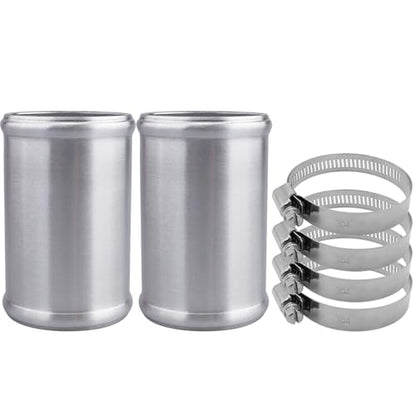 AC PERFORMANCE OD 2.5" Aluminum Tube Hose Joiner 2PCS with Clamps - size: 2.5" (63mm) - 2PCS