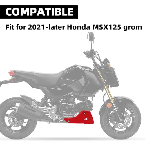 Motorcycle Belly Pan for Honda MSX125 Grom 2021-2026 - color: Red