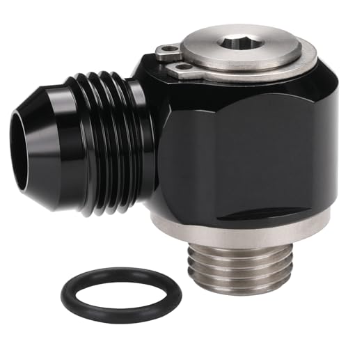 8AN Male Flare Banjo to 6AN -6 ORB Stainless Steel Banjo Bolt Assembly Fitting Adapter Black - size: 8AN to -6 ORB