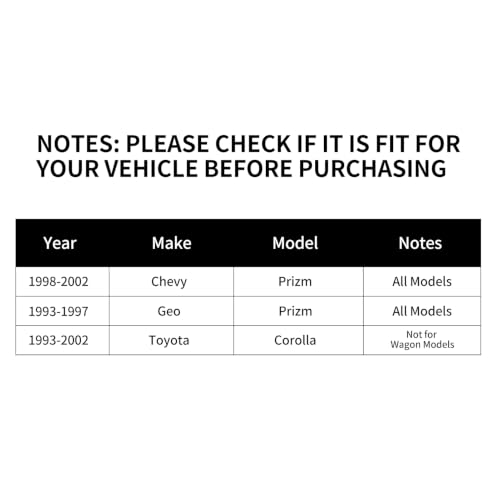 FKG 171953 171954 Rear Shock absorber Strut Assembly Fit for 1993-2002 Toyota Corolla (Not for Wagon Models), 1998-2002 Chevy Prizm, 1993-1997 Geo Prizm, Set of 2