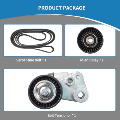 39104 Engine Belt Tensioner Serpentine Belt Drive Idler Pulley Kit - size: 90K-39104