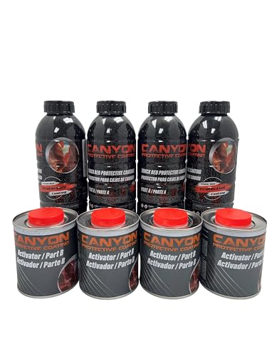 Canyon Black 1 Gallon Epoxy Spray-On Truck Bed Liner Kit w/Spray gun, Sprayable and Brushable - Easy to mix 3:1 - Mix, Shake and Apply