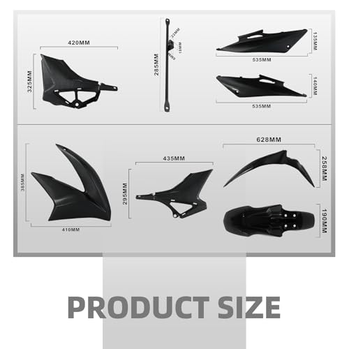 Plastics Fairing Fender Kit for Dirt Bike Hawk 250 - color: Imitation Carbon Fiber
