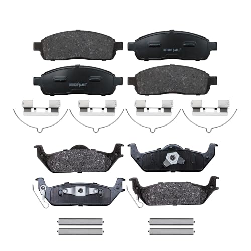 Detroit Axle - 4pc Brake Pads for 2009 Ford F-150, 4 Front and Rear Ceramic - size: 4P280004/Kit