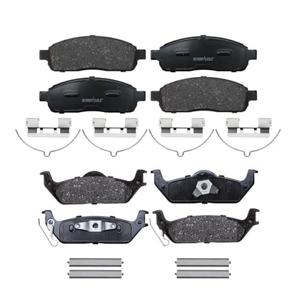Detroit Axle - 4pc Brake Pads for 2009 Ford F-150, 4 Front and Rear Ceramic - size: 4P280004/Kit