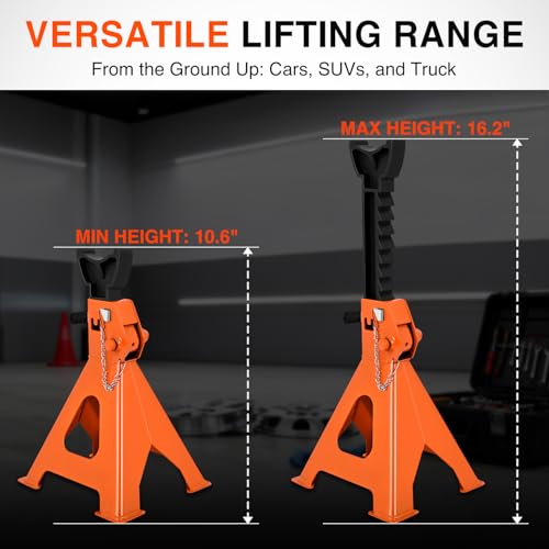 Nilight 2-Ton Jack Stands, Double Locking, 4,400 lb Capacity, 2-Pack - size: 2T