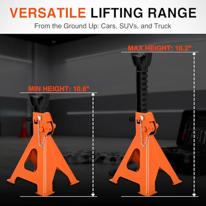 Nilight 2-Ton Jack Stands, Double Locking, 4,400 lb Capacity, 2-Pack - size: 2T