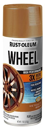 Rust-Oleum High Performance Wheel Spray Paint, Metallic Gold - color: Gold, size: 11 Ounce (Pack of 1)