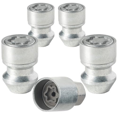 Farad H1/E Galvanized Silver Lug Nut Wheel-Locks Kit Suitable for Hyundai Palisade (M12 X 1.5 Thread Size) - Set of 4 Lug Nuts + 1 Key