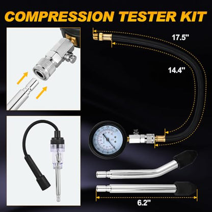 Nilight Compression Tester Kit with Spark Plug Tester 9PCS - color: 9pcs