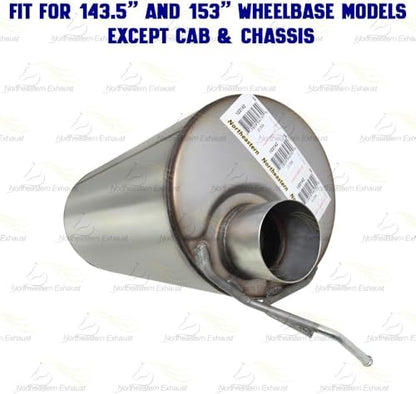 Exhaust Muffler Compatible with GMC Sierra 2500 HD 2007-2010 6.0L | Stainless Steel | Northeastern Exhaust | Includes Clamps | Direct-Fit Replacement