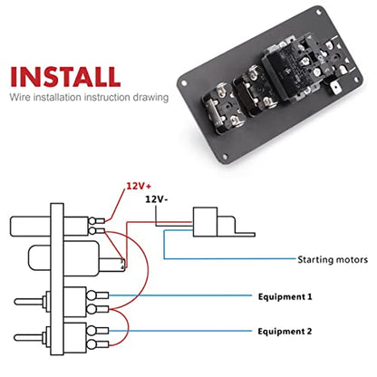 12V 30A 4-in-1 Ignition Panel Kit, Aluminum Alloy Switch Panel with Engine Start Button, Red LED Toggles & Aircraft Cover, Pre-drilled for Racing Car, Boat, RV, Truck - size: 4 Gang