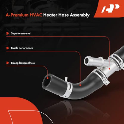 A-Premium HVAC Heater Hose Pipe Line Assembly W/Clamps & Protective Sleeve