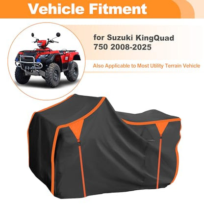 210D-PU Waterproof ATV Cover for Suzuki KingQuad 750 2008-2025 - size: for Suzuki KingQuad 750 2008-2025