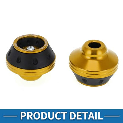 Motorcycle Front Fork Frame Slider Crash Protector Aluminum 2 pcs - color: Gold Tone