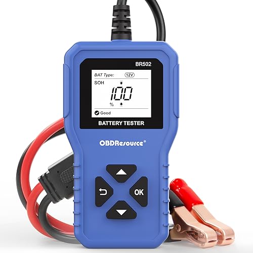 Car Battery Tester 6V 12V 24V Battery Voltage Tester, BR502 100-2000 CCA Internal Resistance Tester Automotive Accurate Digital Auto Battery Analyzer for Car Truck Marine Motorcycle SUV Boat - color: Blue
