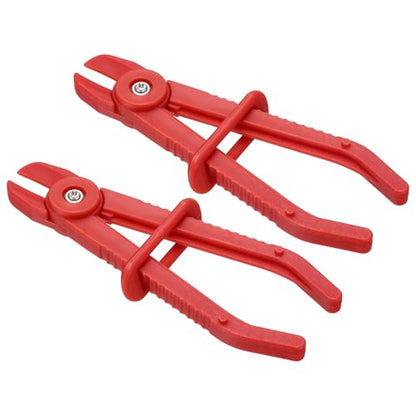 HARFINGTON 2pcs 6" Hose Pinch Pliers Plastic Hose Multi-Functional Fuel Red - size: 6 Inch
