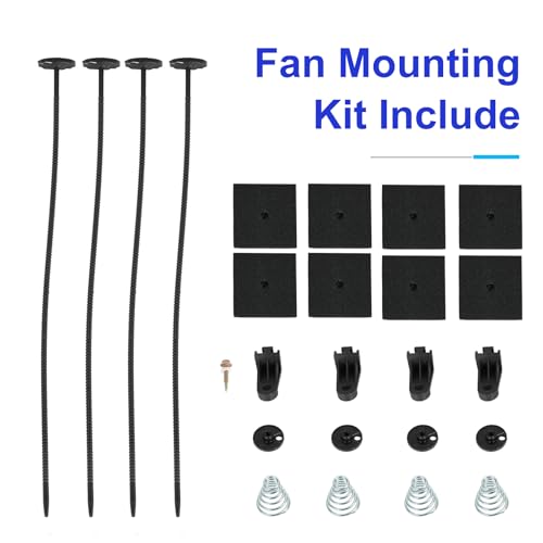 Universal 8 Inch Black Slim Radiator Cooling Fan 12V 80W with Mount Kit – Fits Radiators for Vehicles, Cars, Trucks - size: 8 inch
