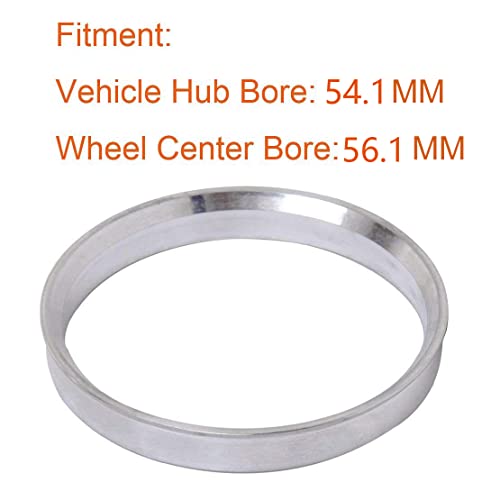54.1 to 56.1 Wheel Hub Centric Rings (Set of 4) - OD=56.1mm ID=54.1mm - Aluminium Alloy Wheel Hubrings 56.1 to 54.1 - size: 54.1 to 56.1