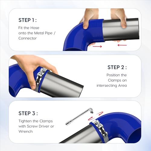 Endure 90 Degree Silicone Elbow Intake Hose 4-Ply, 3.5"(89mm) - Blue - color: Blue, size: ID - 3.5Inch(89mm)
