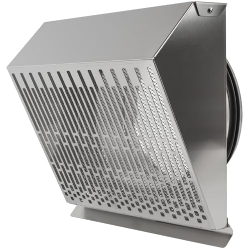 Vent Systems 8" Inch Exhaust Vent Cover with Rubber Gasket - Stainless Steel - Robust Weatherproof Outdoor Air Exhaust Box - Duct or Surface Mounting - Rain and Snow Protection - color: Stainless Steel, size: ø8" Inch - Exhaust