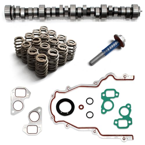 E1841P Stage 3 Camshaft Kit with Springs Timing Cover Gasket Fit for 1997-2013 Chevrolet GMC LS 4.8 5.3 5.7 6.0 6.2 V8 LSx Engine - color: With Camshaft & Springs
