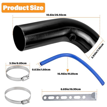 3 Inch 76mm High Flow Cold Air Intake Pipe Hose Kit Car Cold Air Intake Turbo Filter Aluminum Automotive Air Filter Induction Flow Hose Pipe Kit