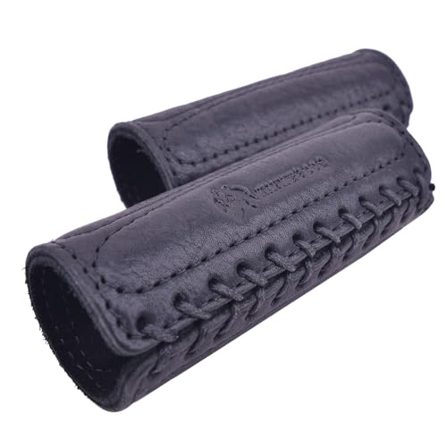 Leather Motorcycle Brake Clutch Covers, Handlebar Hand Grip Covers Throttle Grip Covers - color: Black: Handlebar Cover
