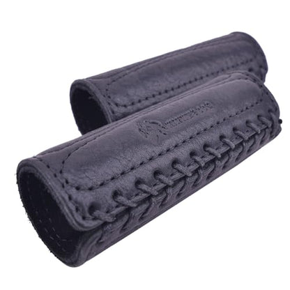 Leather Motorcycle Brake Clutch Covers, Handlebar Hand Grip Covers Throttle Grip Covers - color: Black: Handlebar Cover