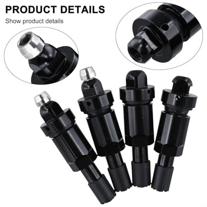 4PCS TPMS Tire Valve Stem Replacement Kit with Aluminum Alloy Stem, Rubber and Metal Seals, Fixing Nut, Black Valve Stems for Car and Truck Wheels Offering Reliable Airtight Seal