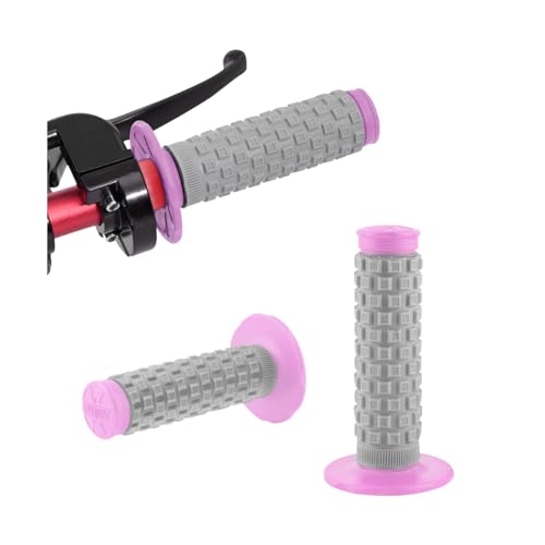 Bittwee 2PCS Motorcycle Hand Grip, 7/8'' 22mm 24mm Left Right Rubber Motorbike Pillow Thruster Grips, Anti-Slip Racing Handlebar Grips, Universal for Motocross Scooter Dirt Bike (Pink) - color: Pink