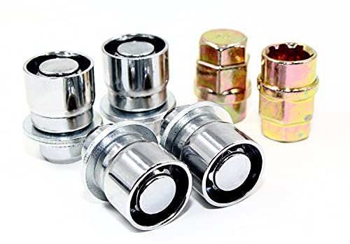 Set of 4 12x1.5 Veritek OE 1.47 Inch Mag Factory Style Replacement Chrome Lug Nut Wheel Locks with 2 Zinc Keys for Factory Wheels VPE-45700N2CH